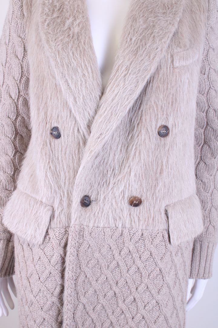 Max Mara Knitted Coat Grey M