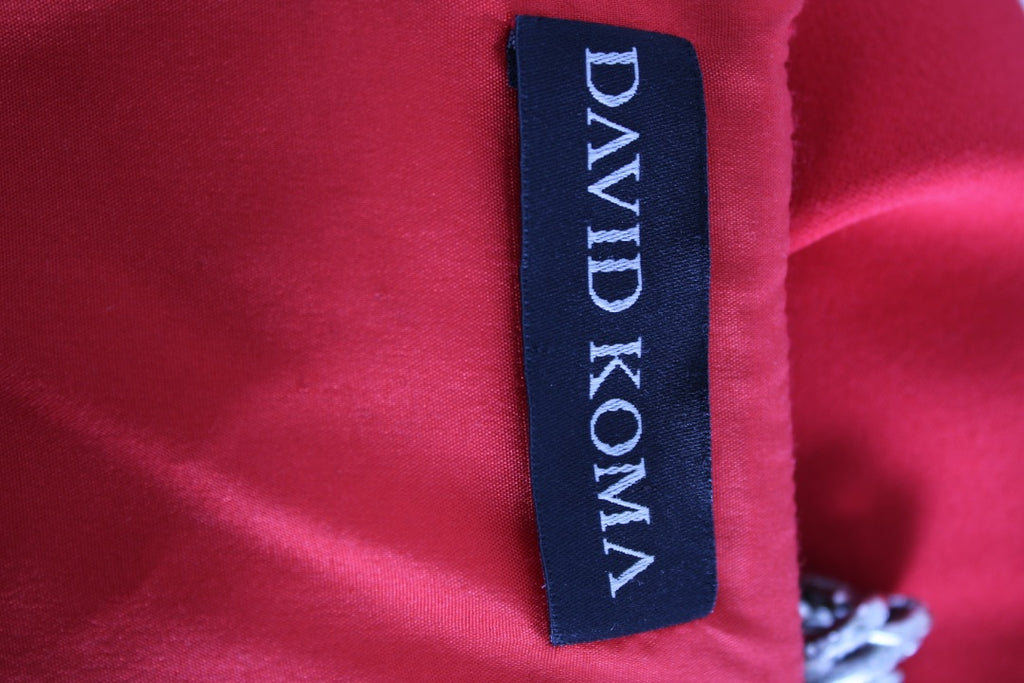 David Koma Chain Strap Flame Dress Red 10