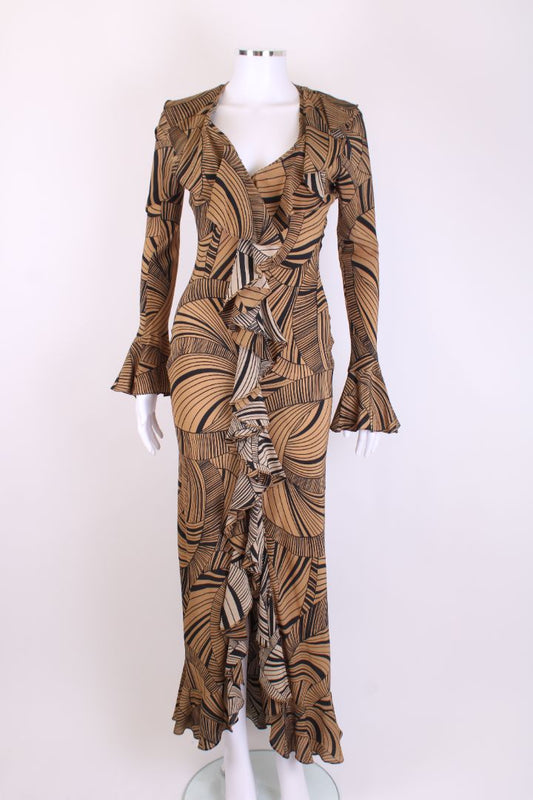DE LA VALI Dress Gold/ Black 10