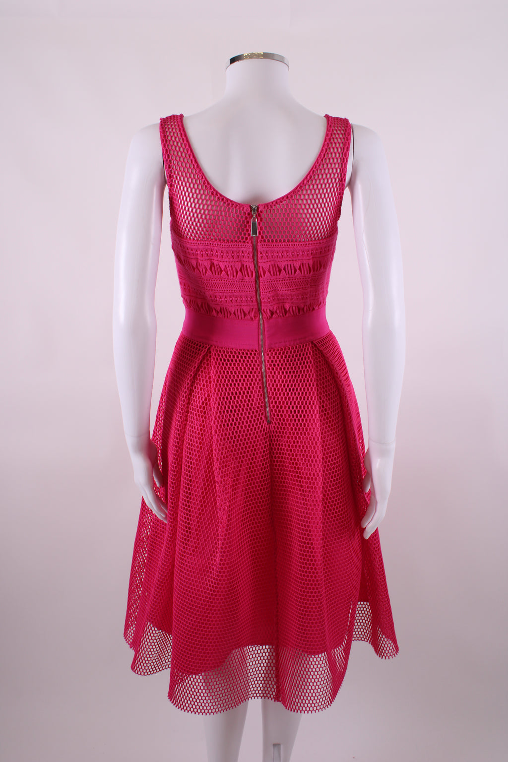 Pinko Mesh fuscia midi pleated dress Fuchsia 8