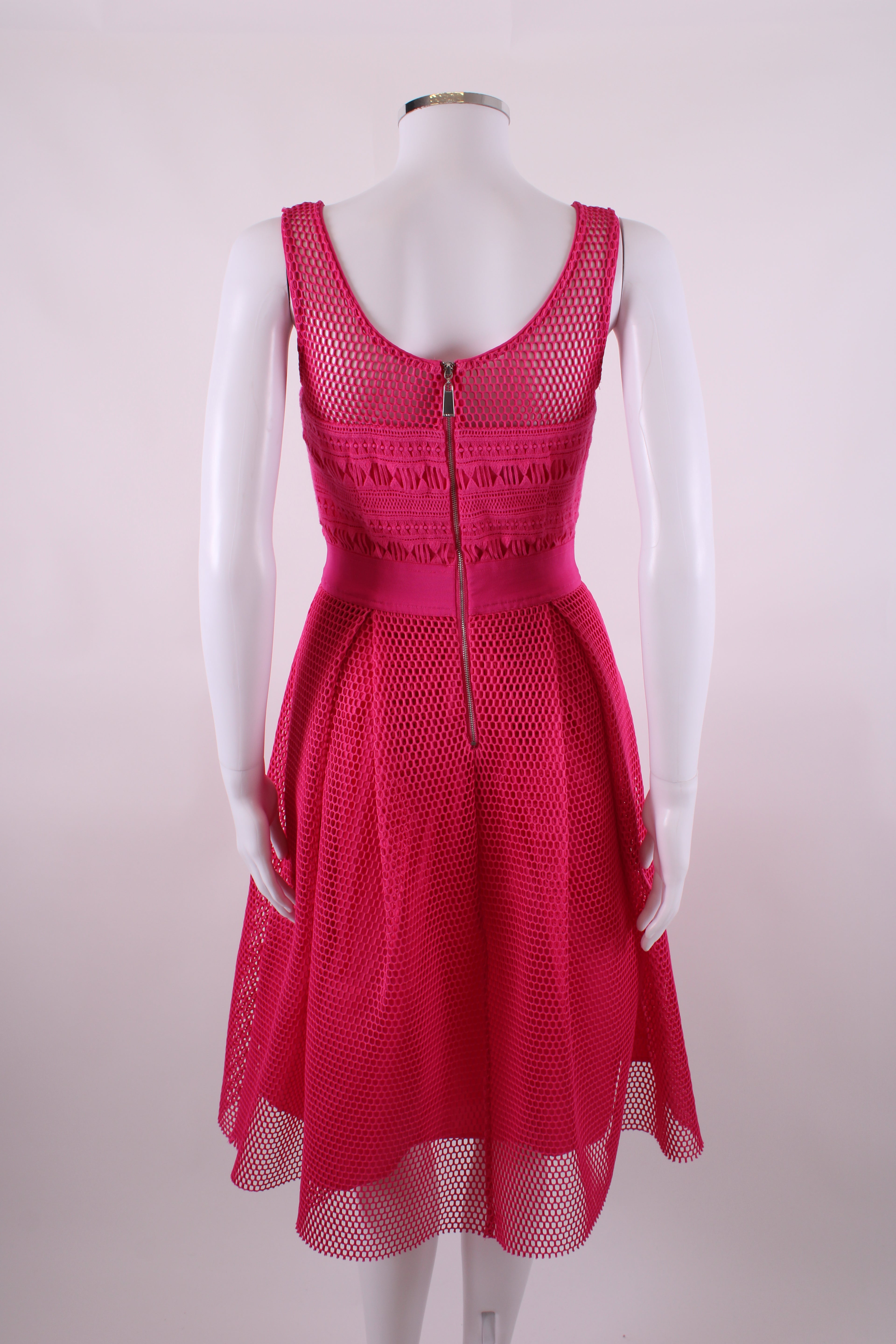 Pinko Mesh fuscia midi pleated dress Fuchsia 8