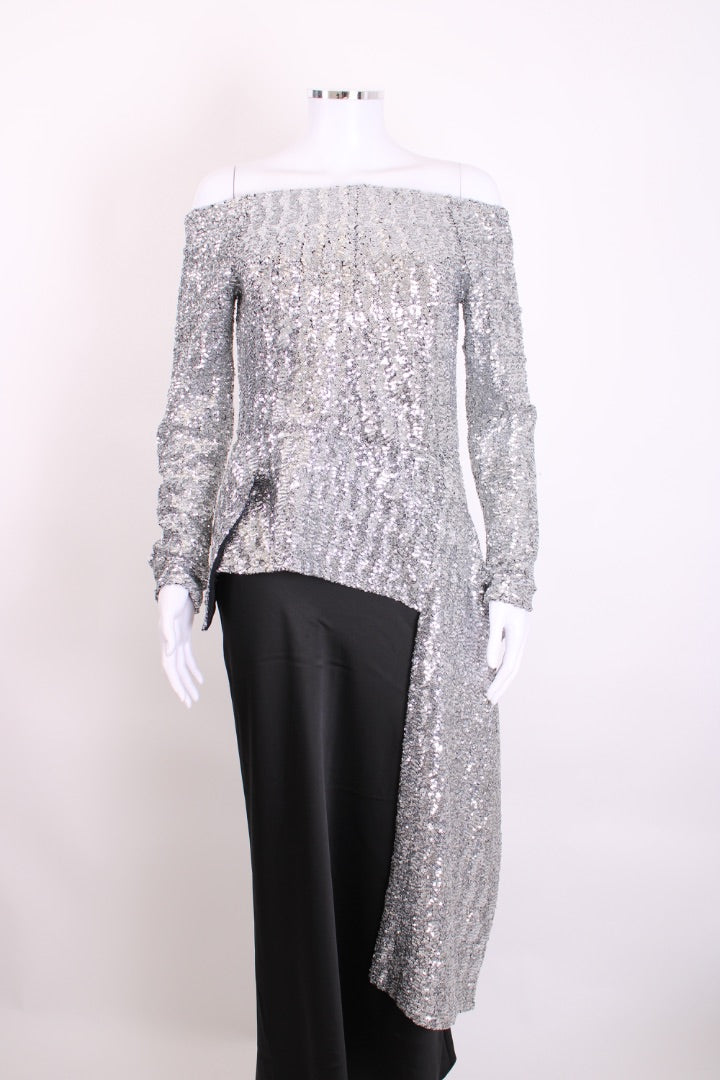 Roland Mouret Top Silver L
