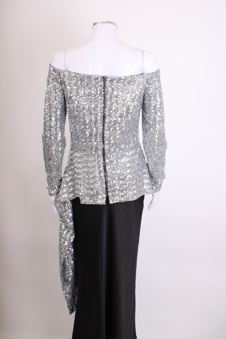 Roland Mouret Top Silver L