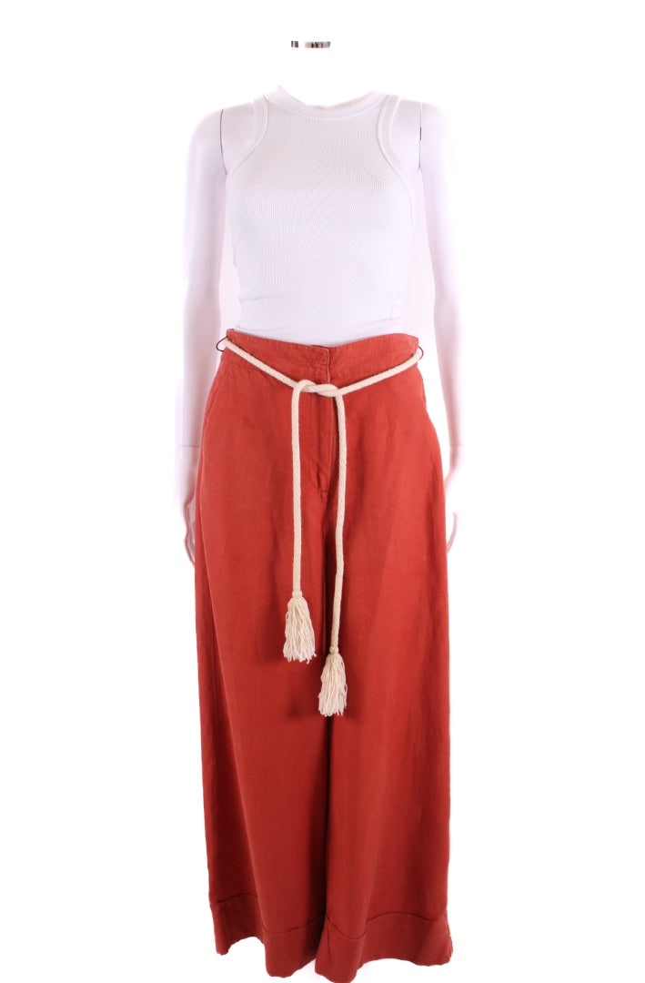 Max & Co Rope Belt Trousers Teracotta 8