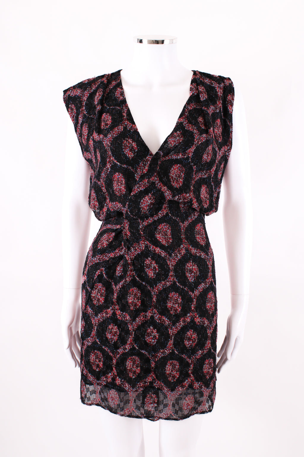 Isabel Marant S/S Print Wrap Dress Black/ Red 8