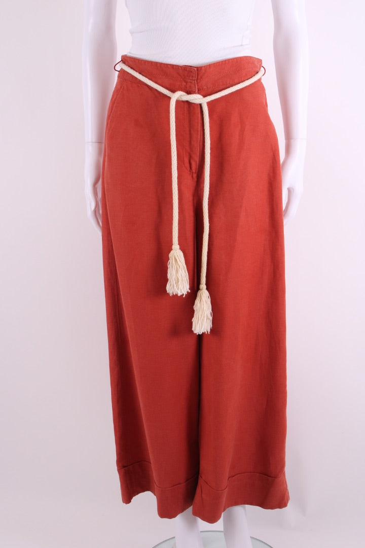 Max & Co Rope Belt Trousers Teracotta 8