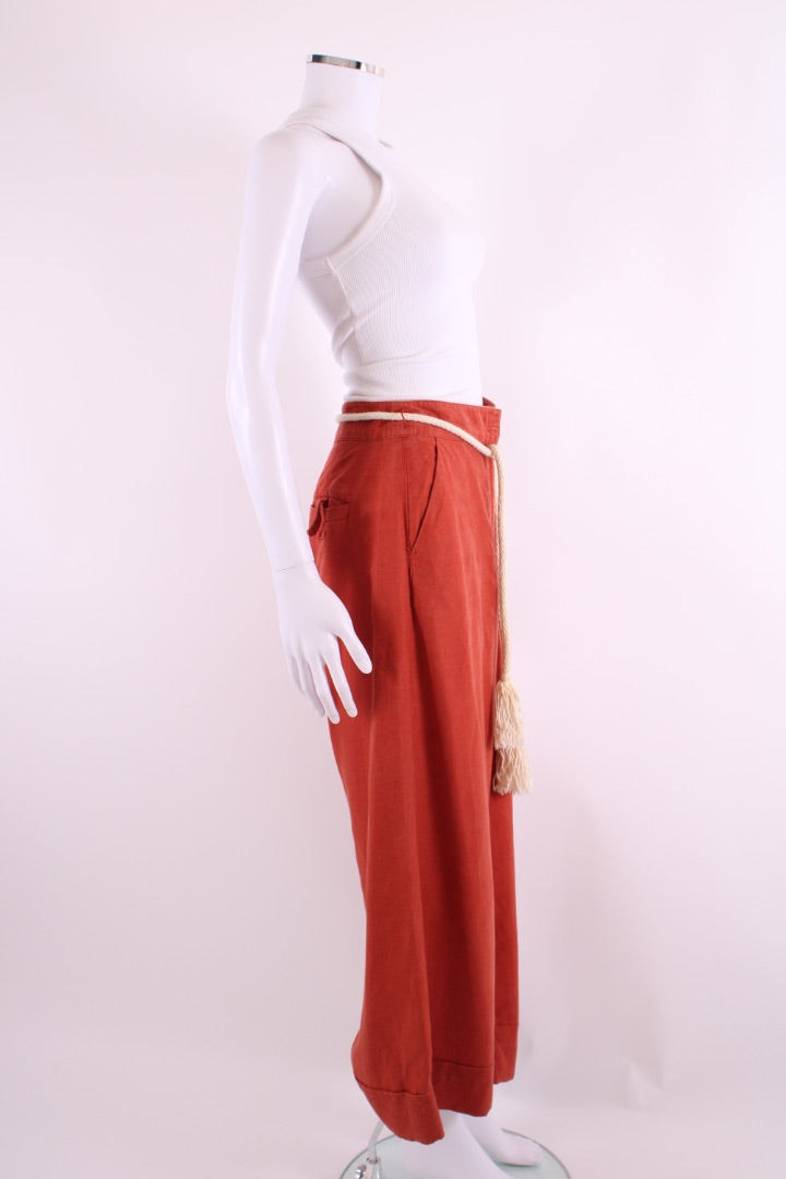 Max & Co Rope Belt Trousers Teracotta 8