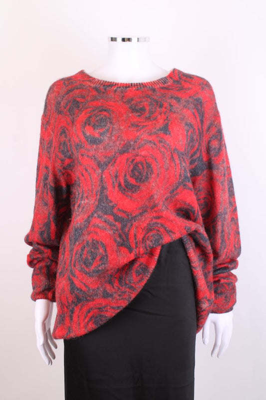 Dries Van Noten L/S Rose Jumper Red/ Grey L
