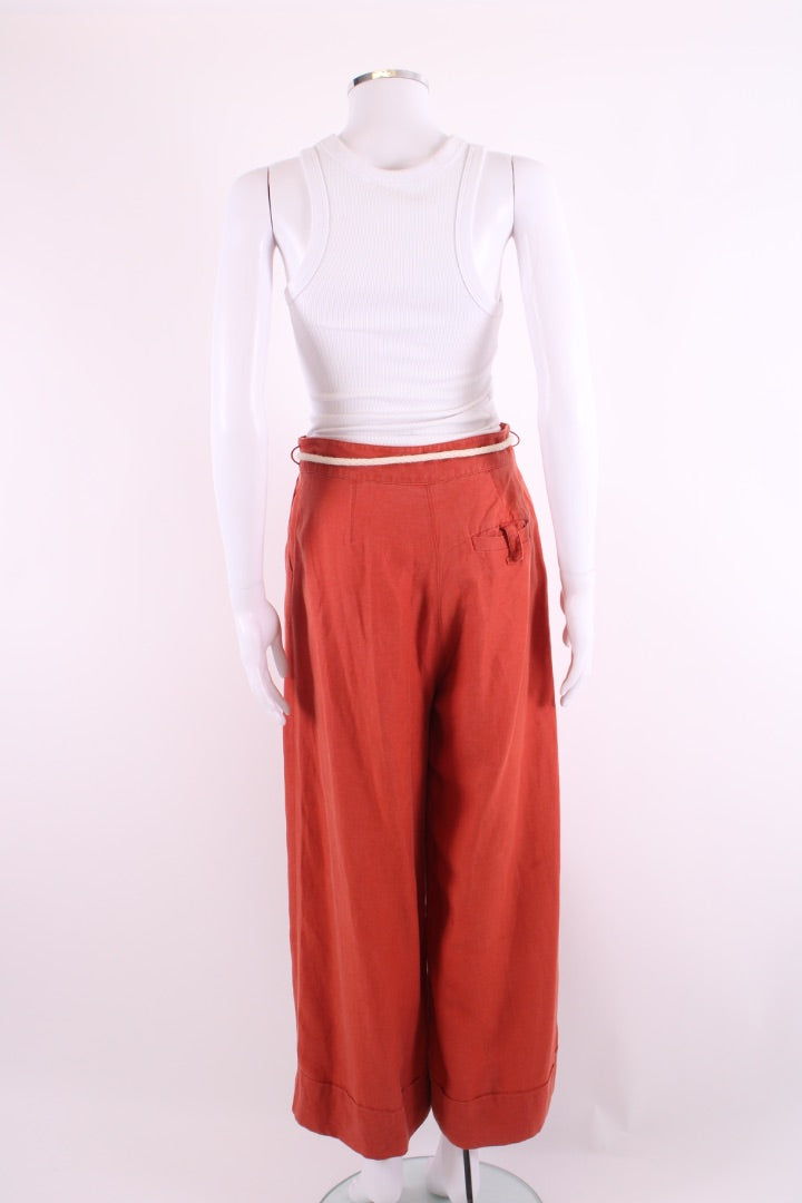 Max & Co Rope Belt Trousers Teracotta 8