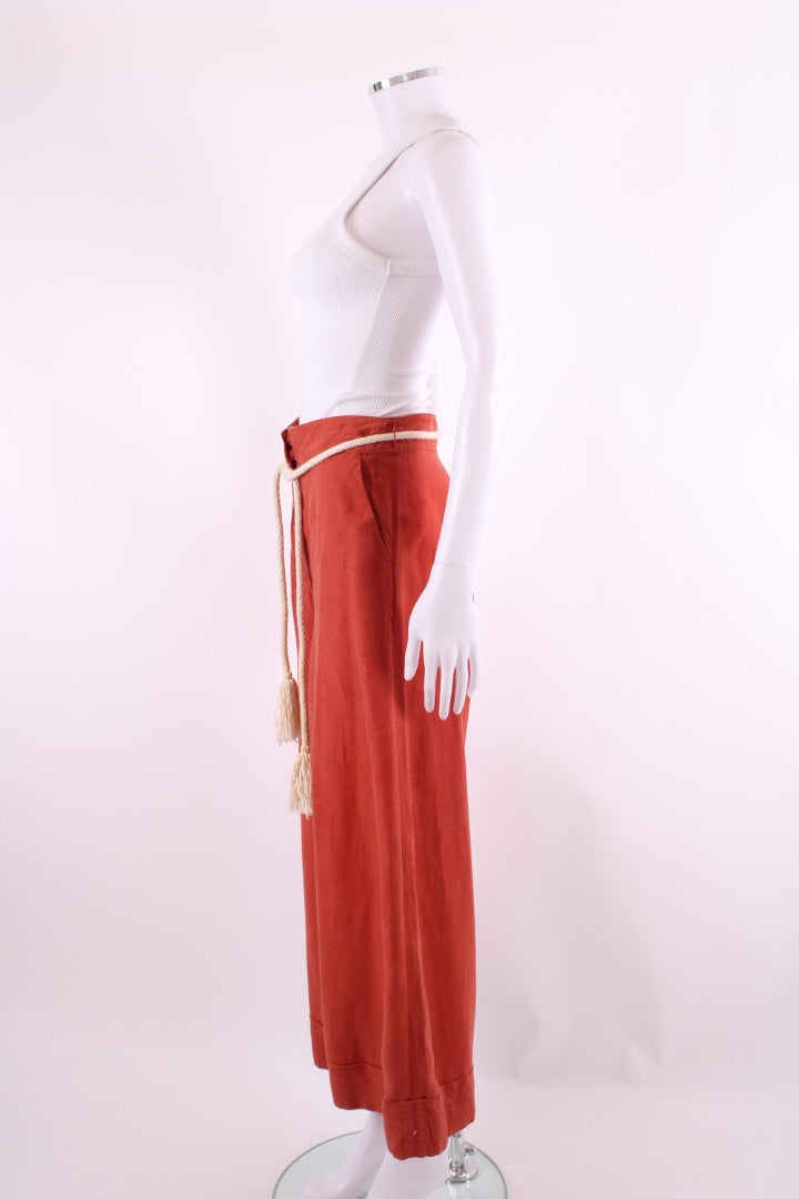 Max & Co Rope Belt Trousers Teracotta 8