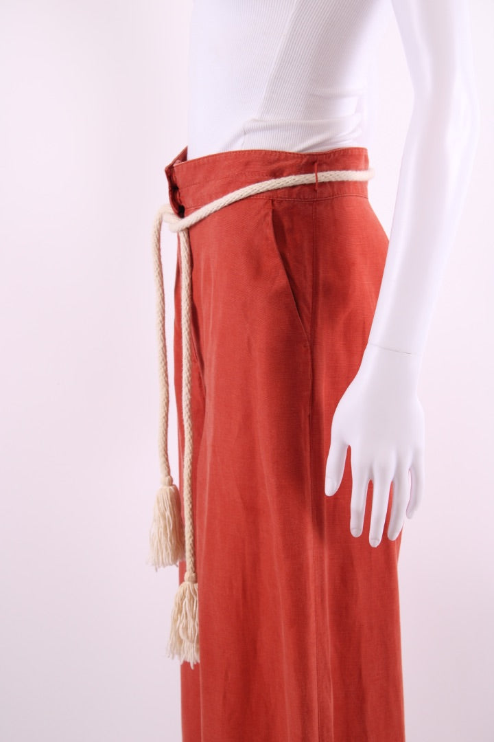 Max & Co Rope Belt Trousers Teracotta 8