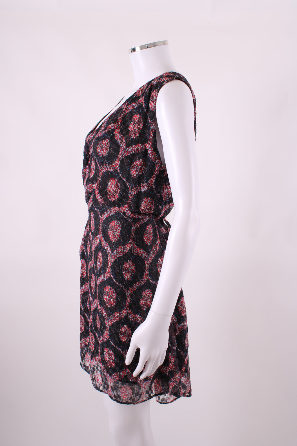 Isabel Marant S/S Print Wrap Dress Black/ Red 8