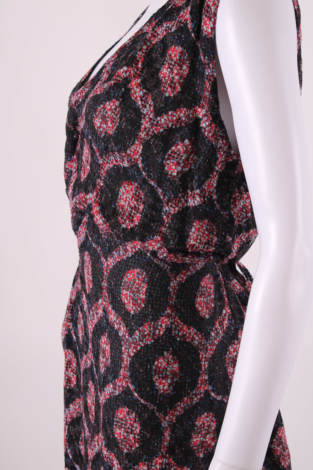 Isabel Marant S/S Print Wrap Dress Black/ Red 8