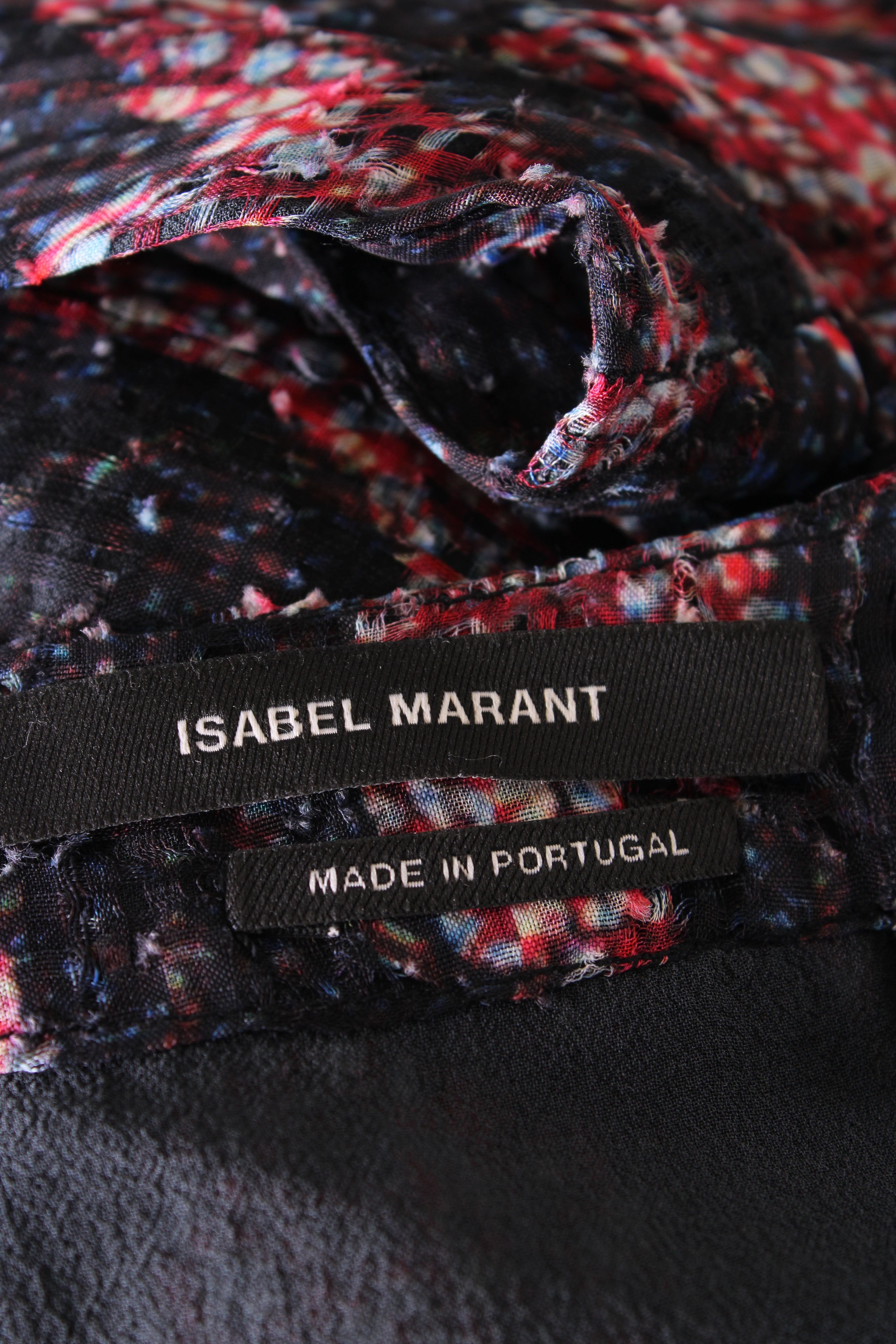 Isabel Marant S/S Print Wrap Dress Black/ Red 8