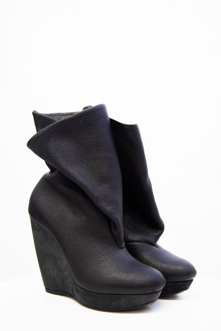 Balenciaga Folded Ankle Boots Black 38