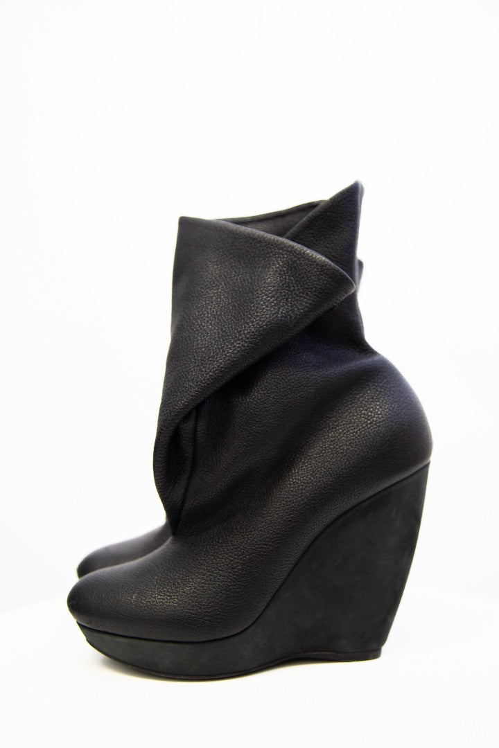 Balenciaga Folded Ankle Boots Black 38