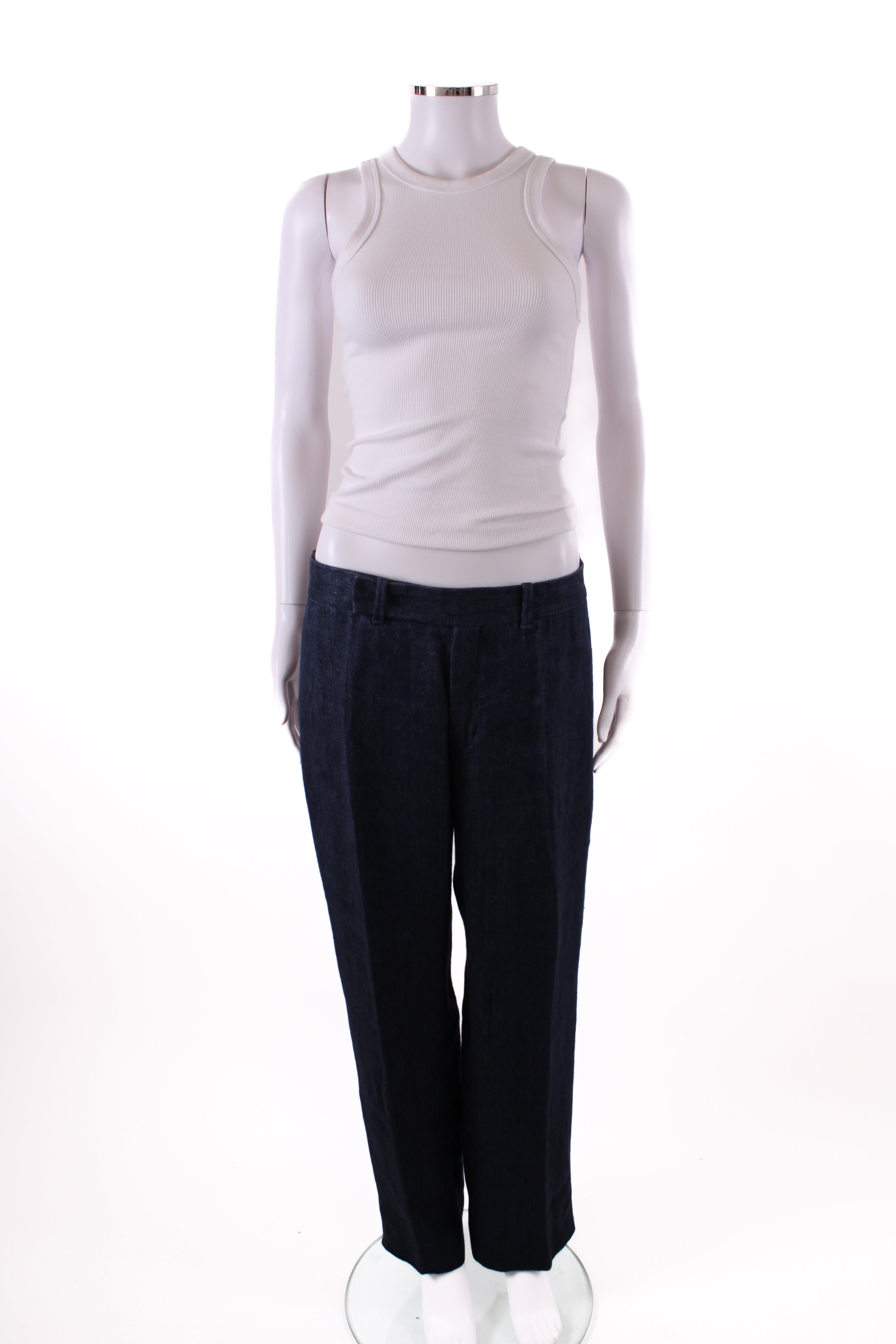 Chloe Trousers wool/linen Navy m