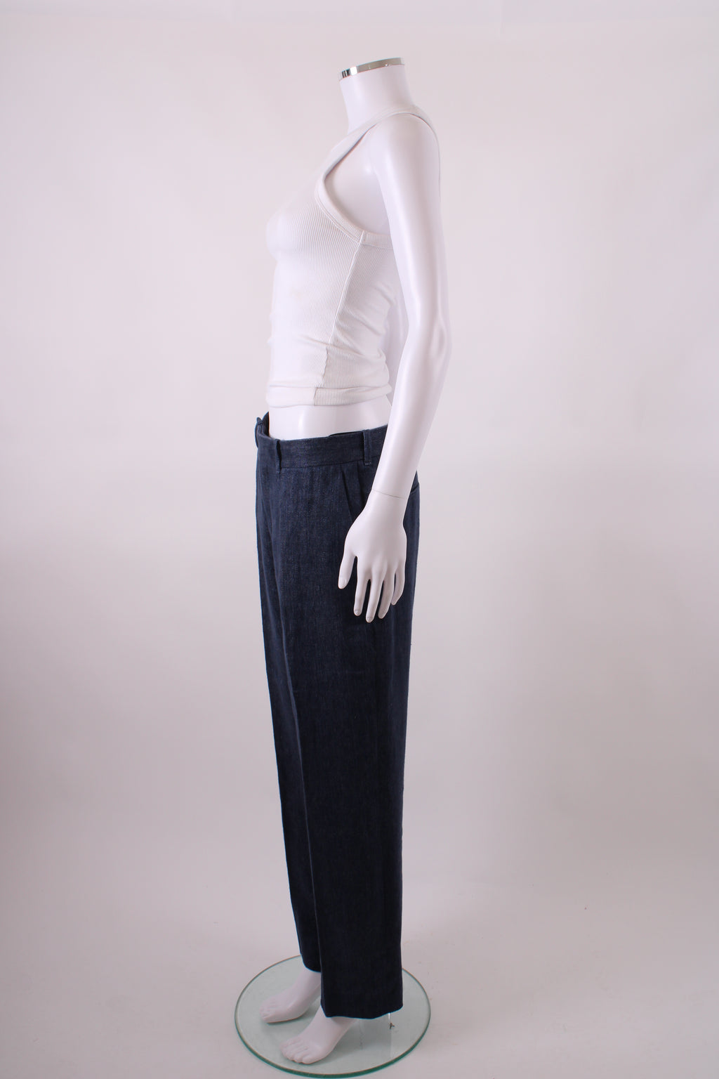 Chloe Trousers wool/linen Navy m