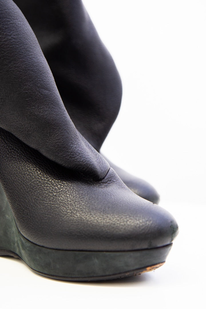 Balenciaga Folded Ankle Boots Black 38