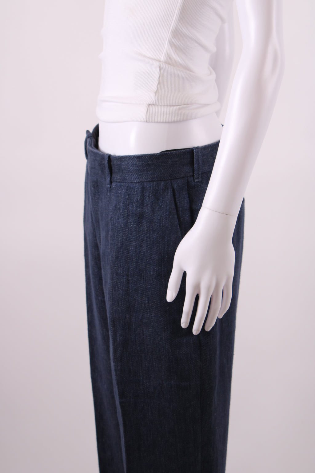 Chloe Trousers wool/linen Navy m
