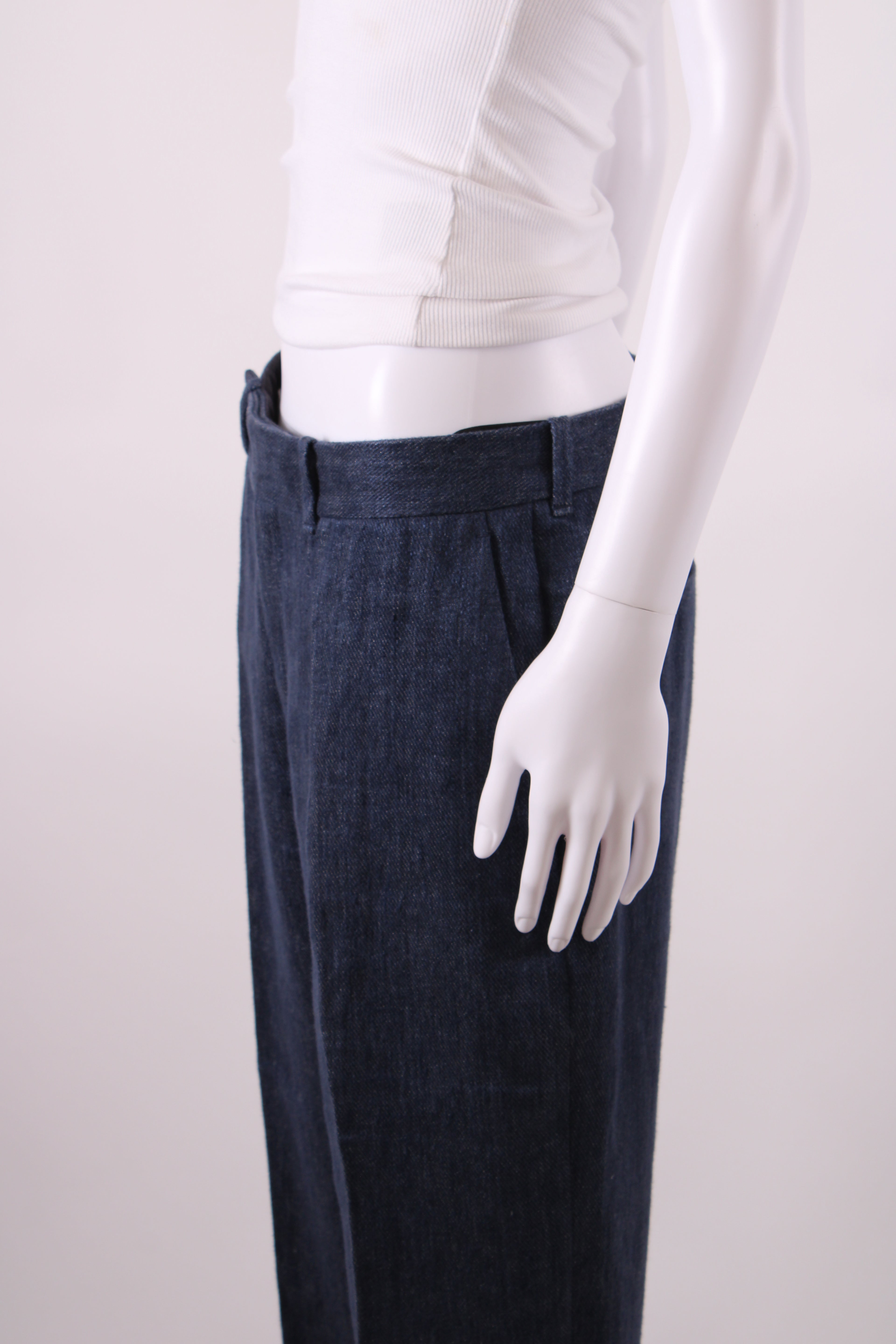 Chloe Trousers wool/linen Navy m