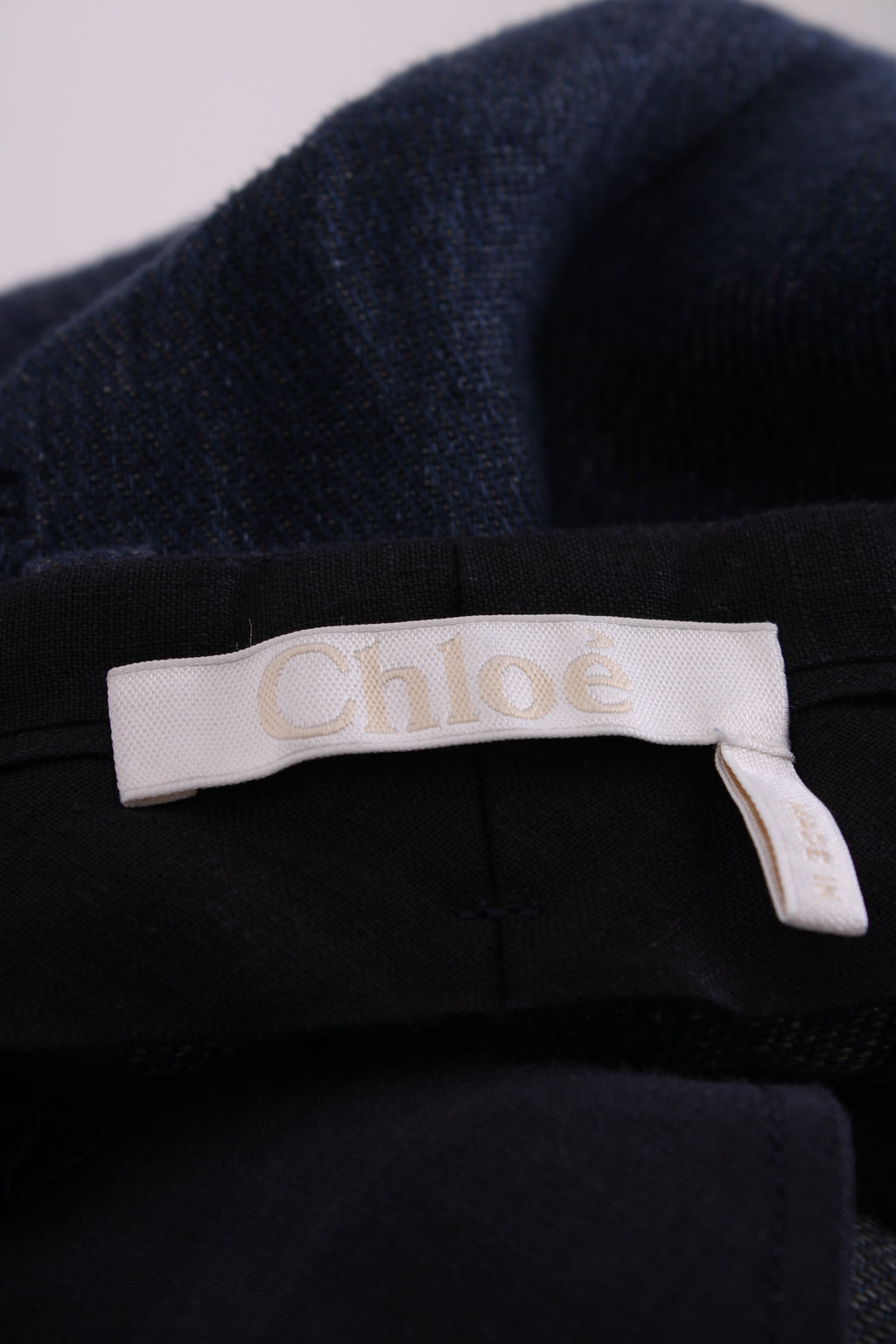 Chloe Trousers wool/linen Navy m