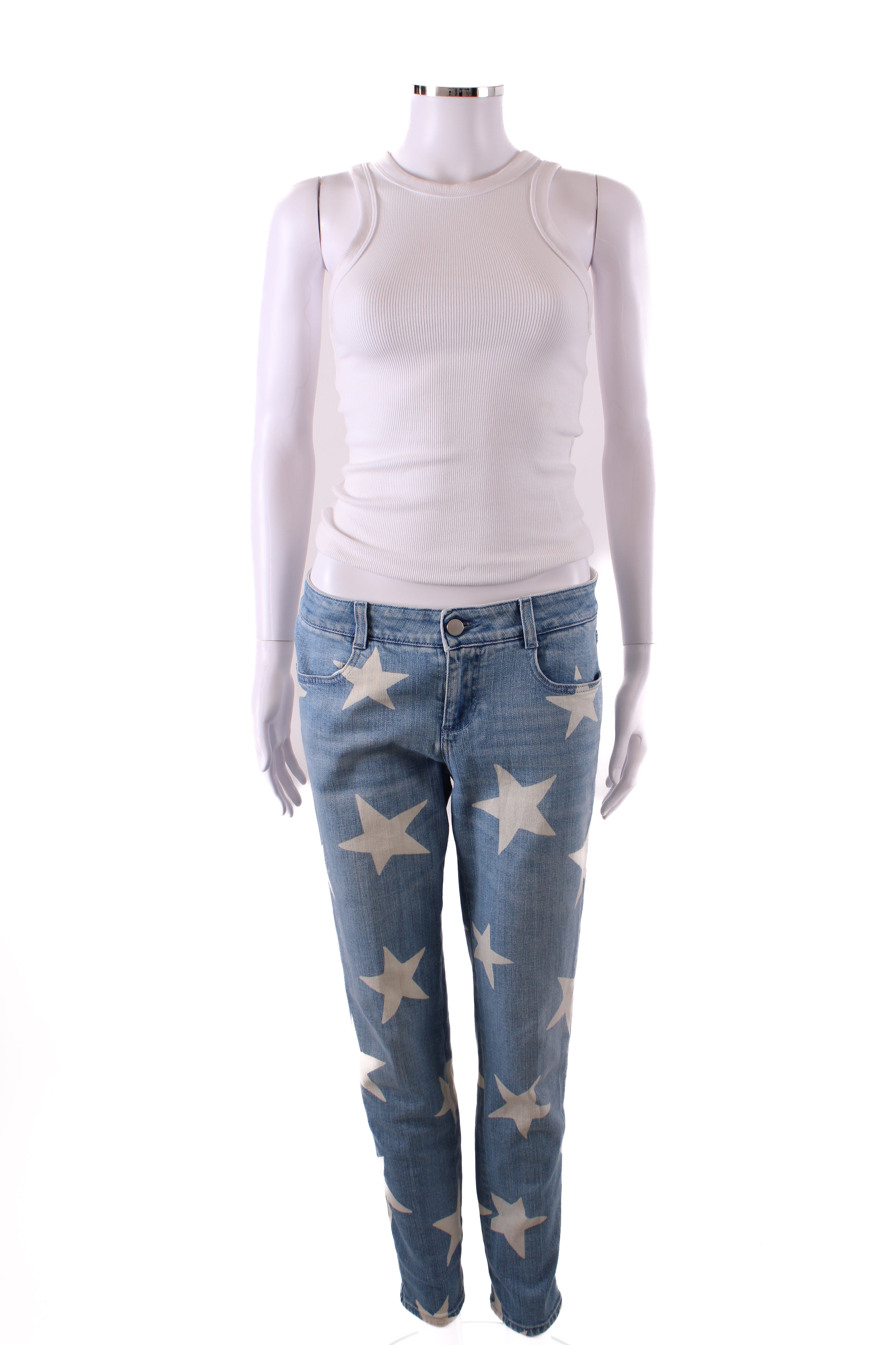 Stella McCartney Star Print Jeans Denim/ White 29W