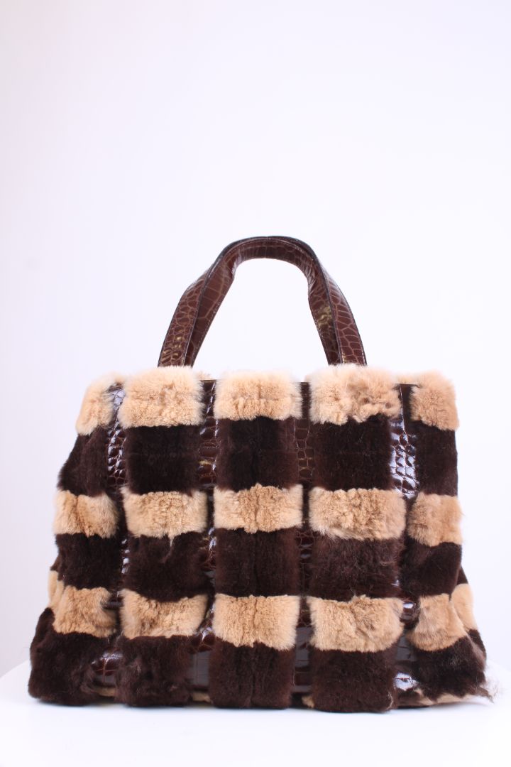 Dolce & Gabbana Patchwork Rabbit & Croc Brown