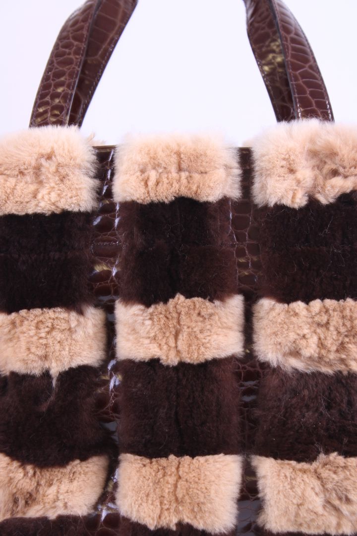 Dolce & Gabbana Patchwork Rabbit & Croc Brown