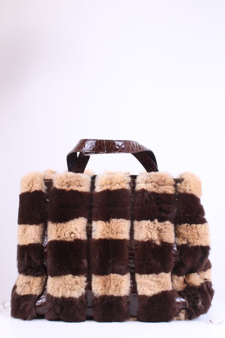 Dolce & Gabbana Patchwork Rabbit & Croc Brown