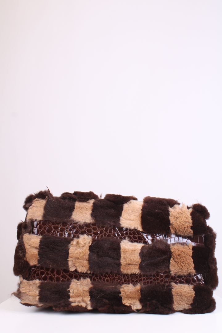 Dolce & Gabbana Patchwork Rabbit & Croc Brown