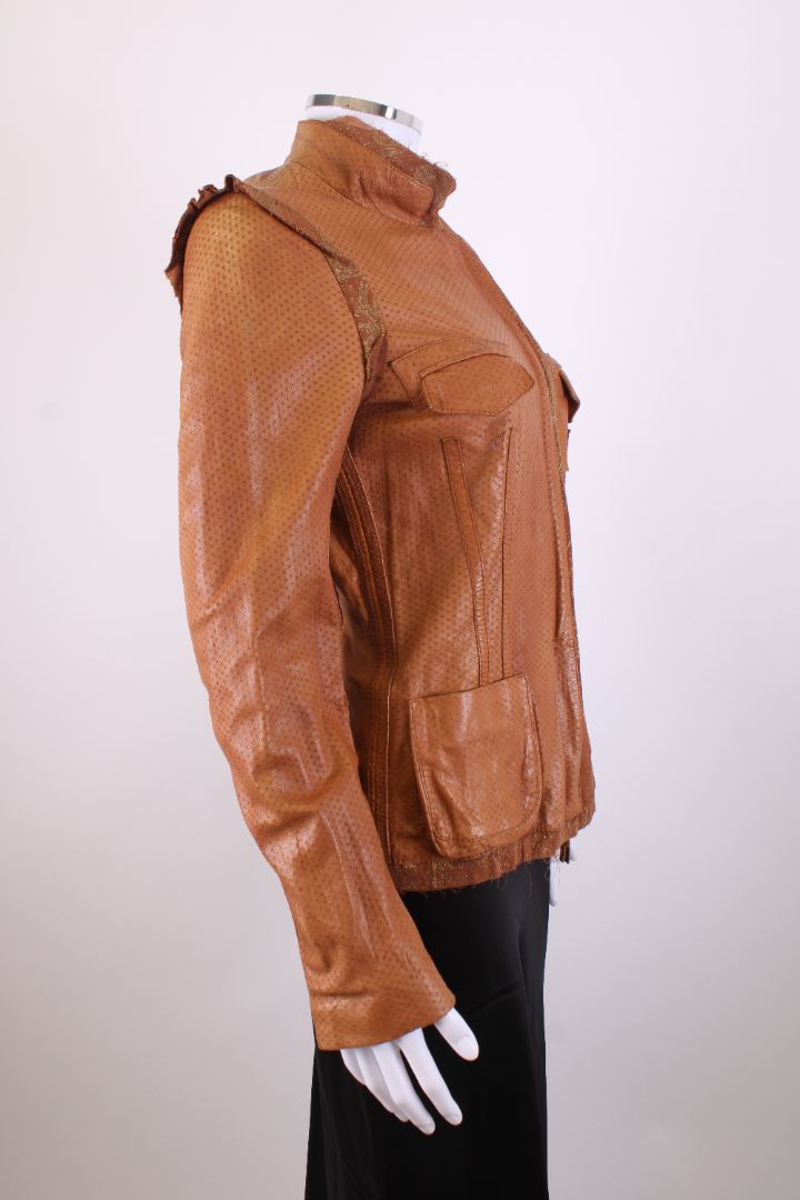 Just Cavalli Leather Jacket Tan S