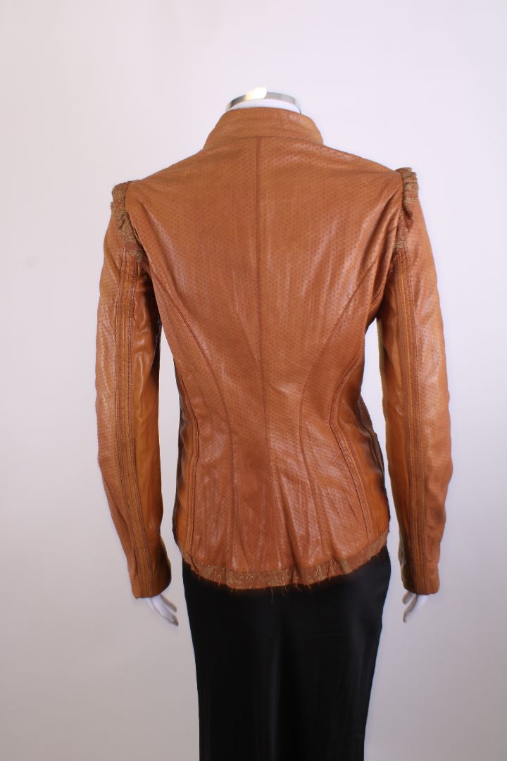 Just Cavalli Leather Jacket Tan S