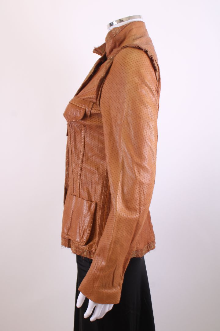 Just Cavalli Leather Jacket Tan S