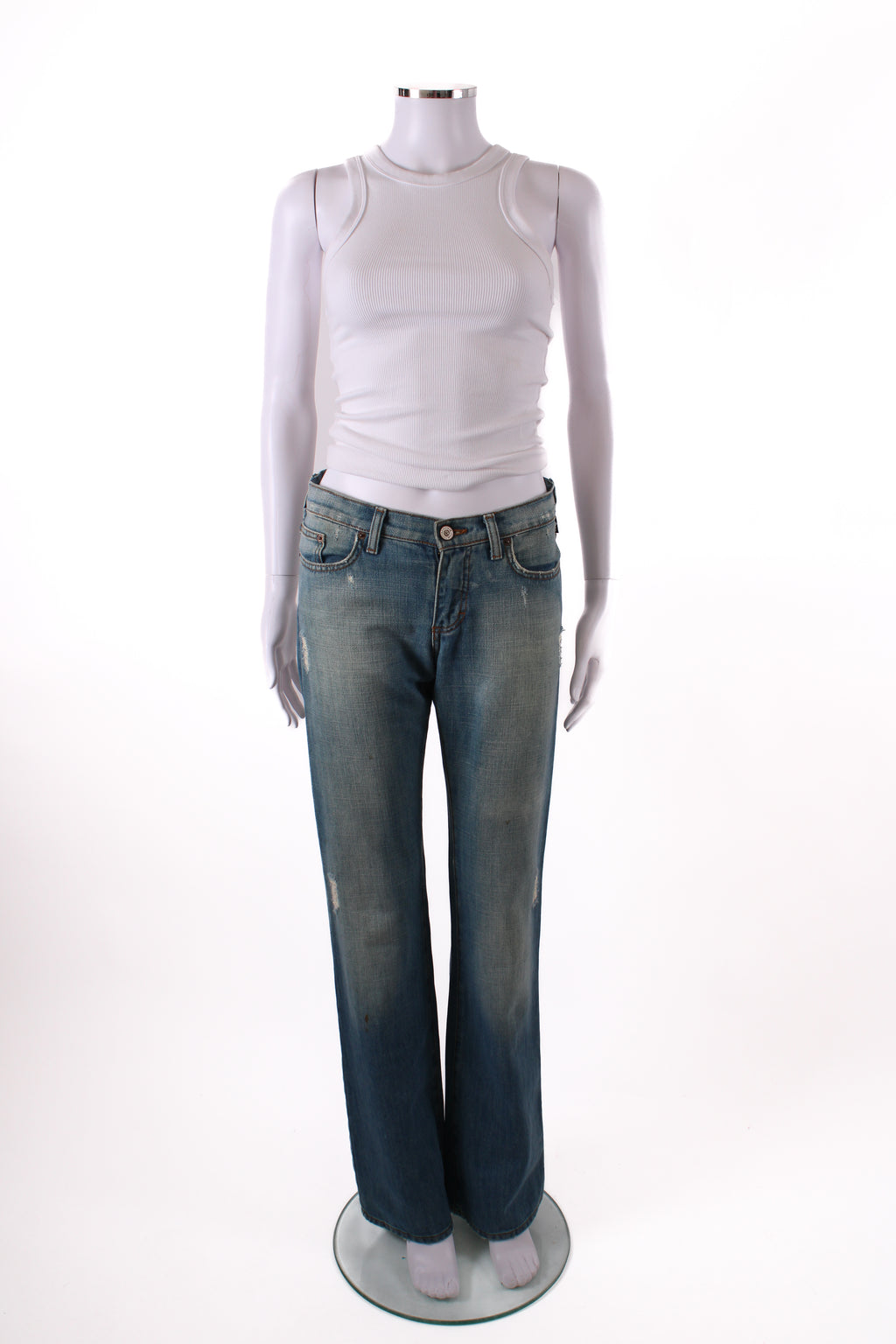 Versace Jeans Couture Vintage Rhinestone Logo Jeans Denim 26W