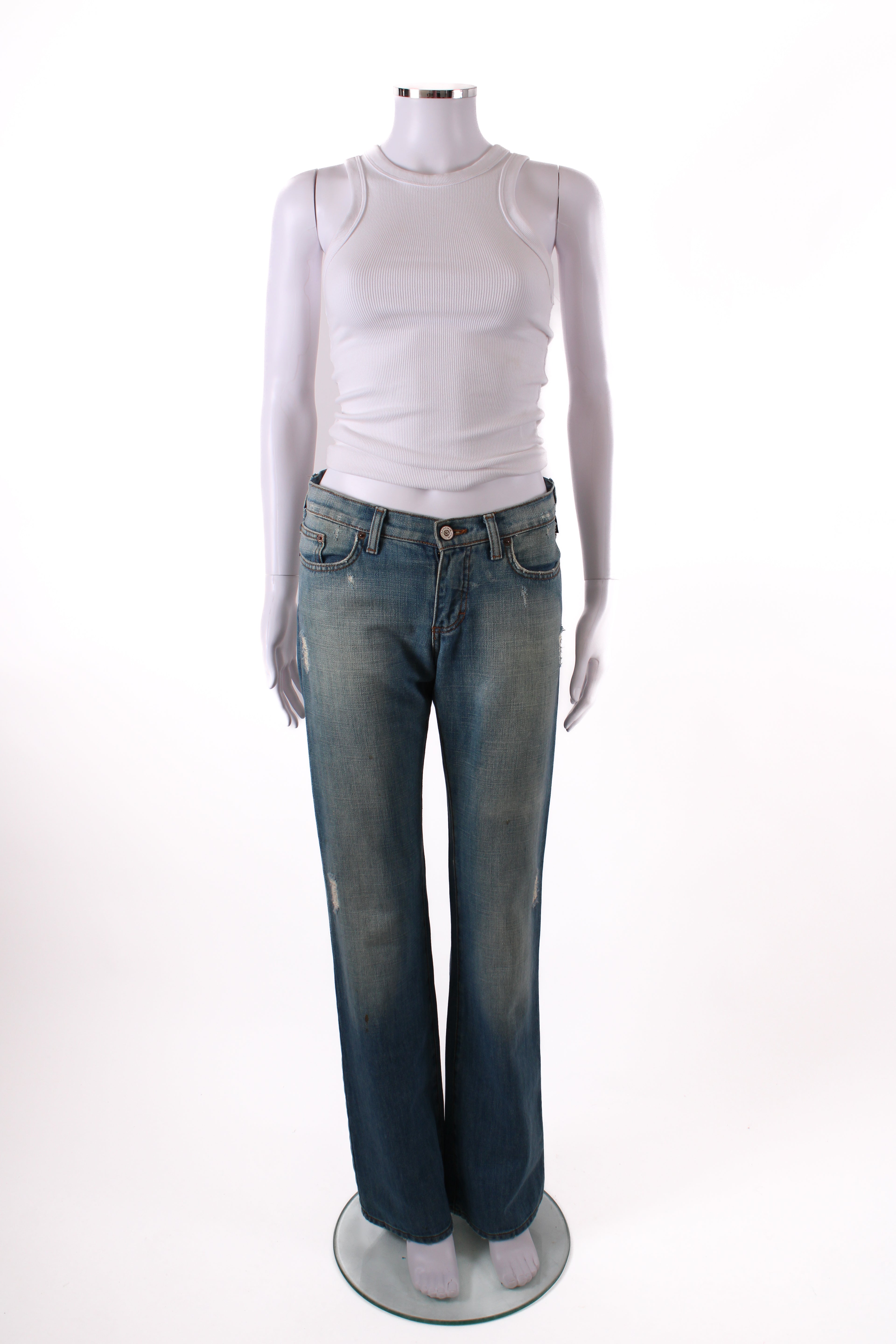 Versace Jeans Couture Vintage Rhinestone Logo Jeans Denim 26W