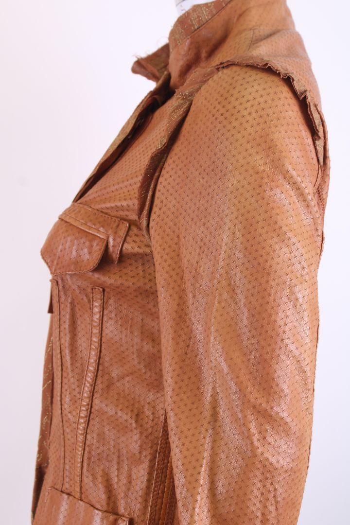 Just Cavalli Leather Jacket Tan S