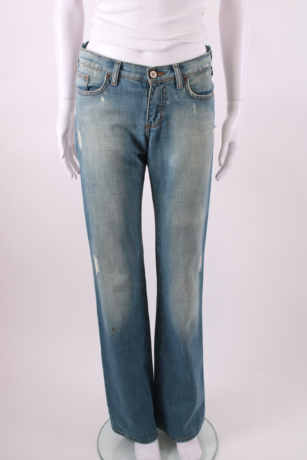 Versace Jeans Couture Vintage Rhinestone Logo Jeans Denim 26W