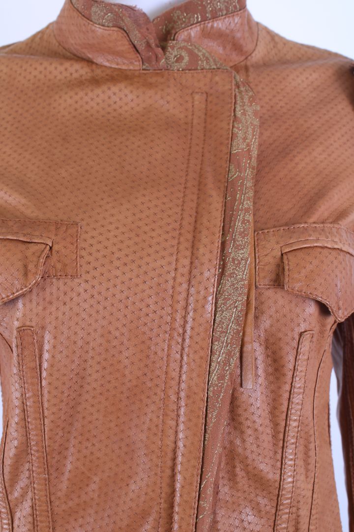 Just Cavalli Leather Jacket Tan S