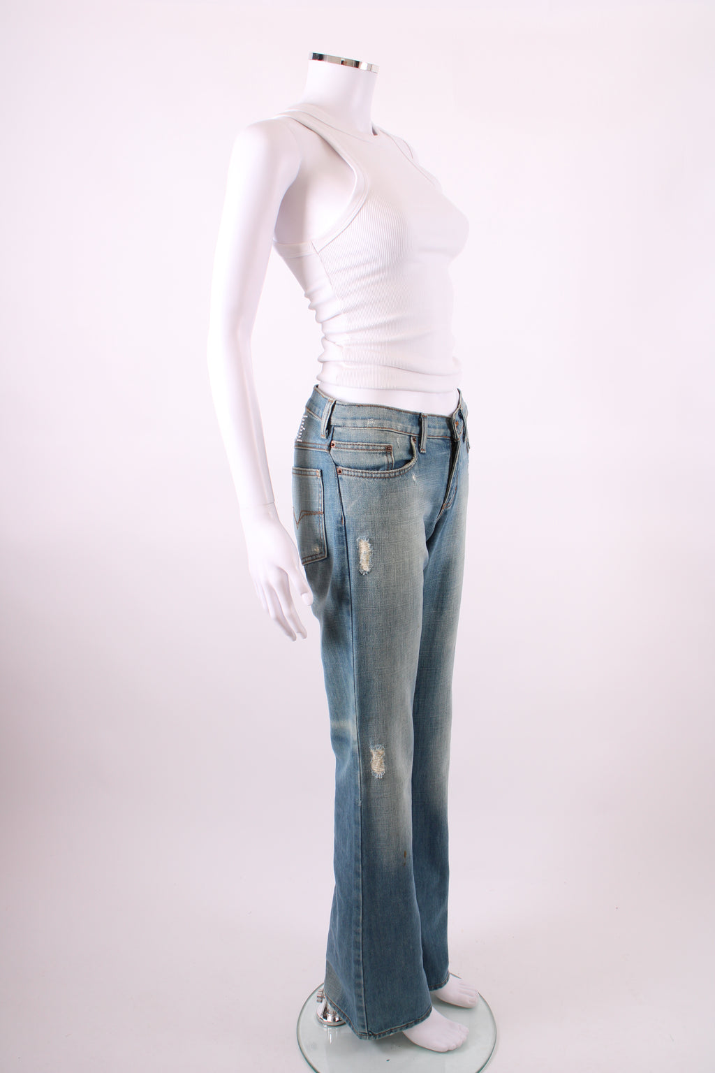 Versace Jeans Couture Vintage Rhinestone Logo Jeans Denim 26W