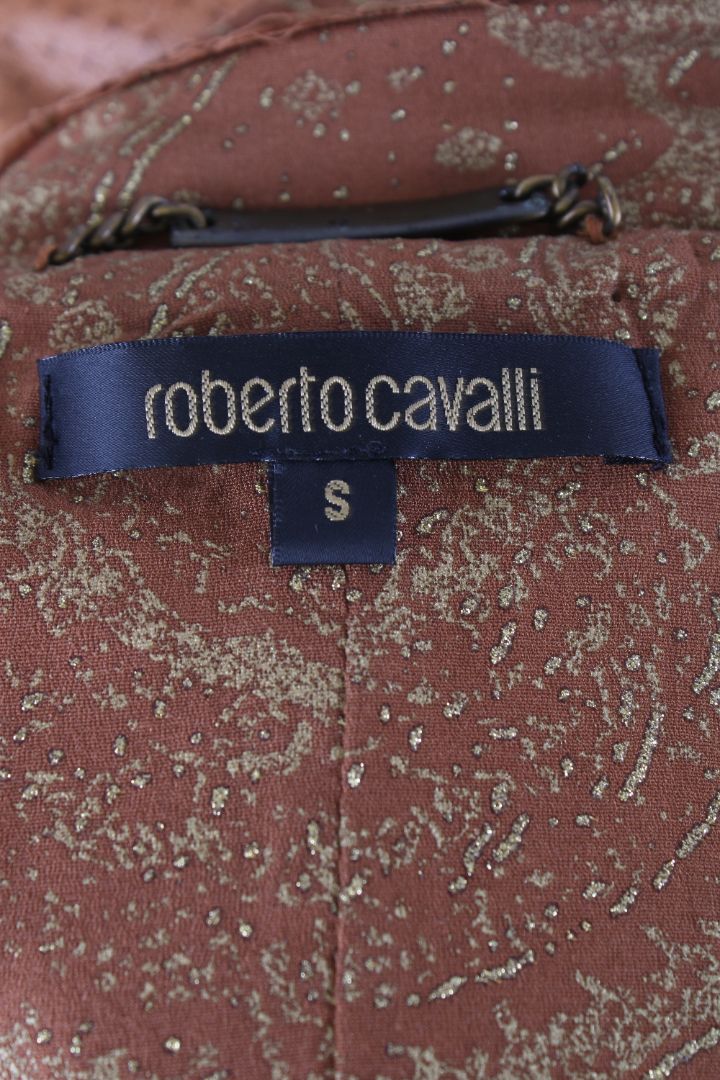 Just Cavalli Leather Jacket Tan S