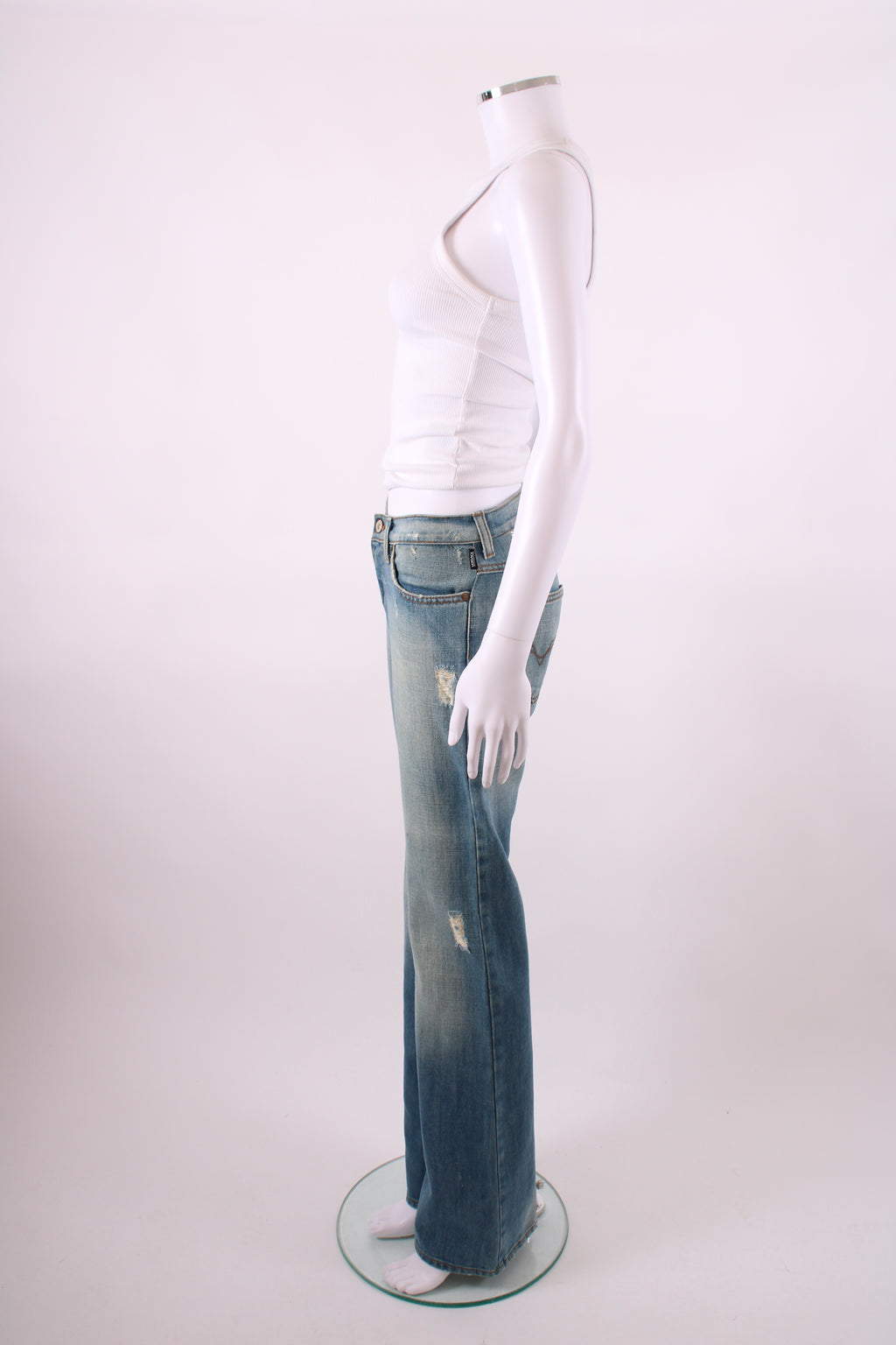 Versace Jeans Couture Vintage Rhinestone Logo Jeans Denim 26W