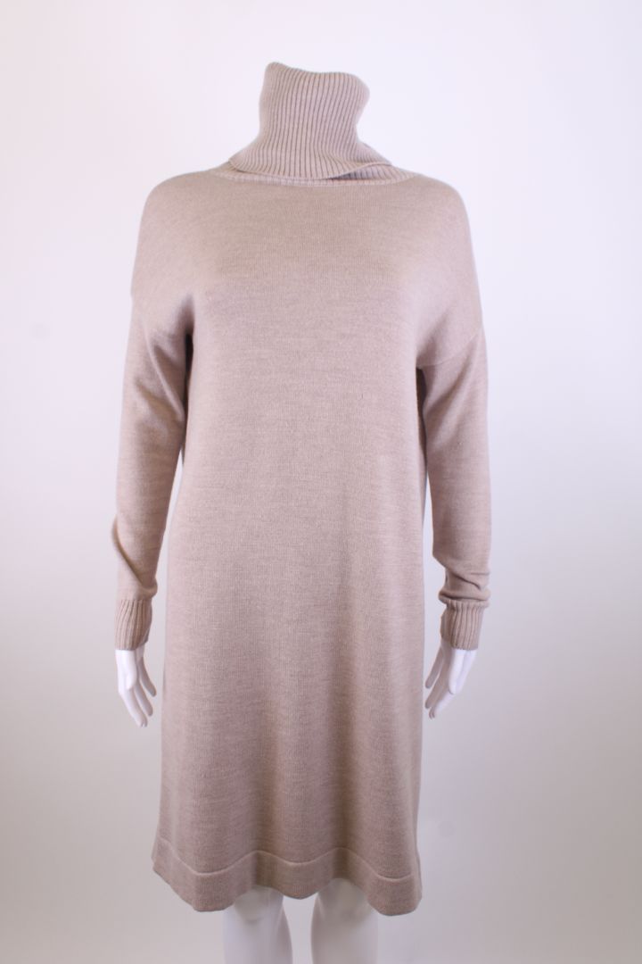 Weekend MaxMara Roll Neck Jumper Dress Beige S