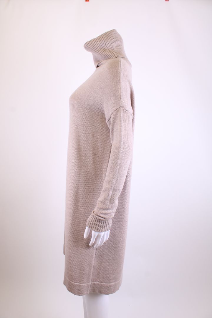 Weekend MaxMara Roll Neck Jumper Dress Beige S