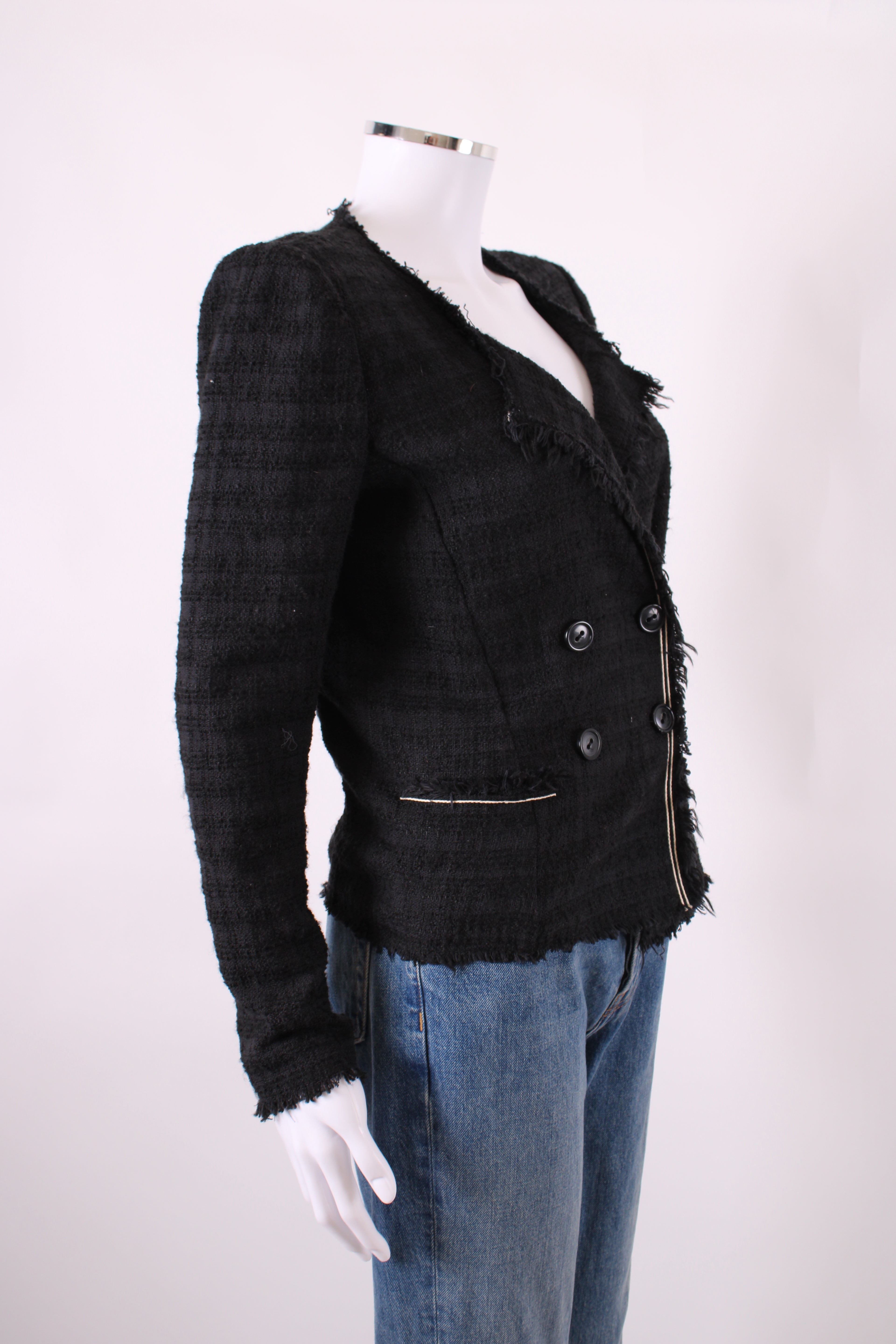 Isabel Marant Etoile Double Breasted Boucle Jacket Black 10