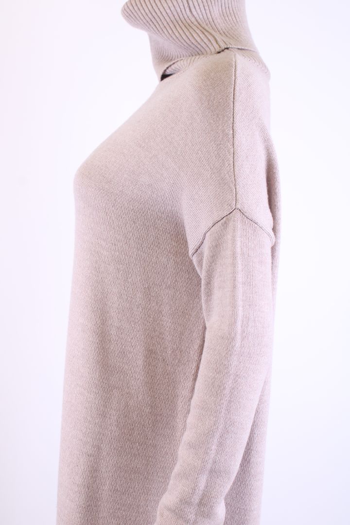 Weekend MaxMara Roll Neck Jumper Dress Beige S