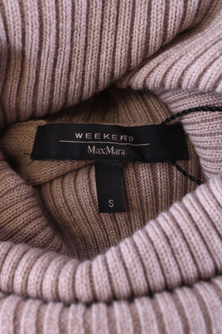Weekend MaxMara Roll Neck Jumper Dress Beige S