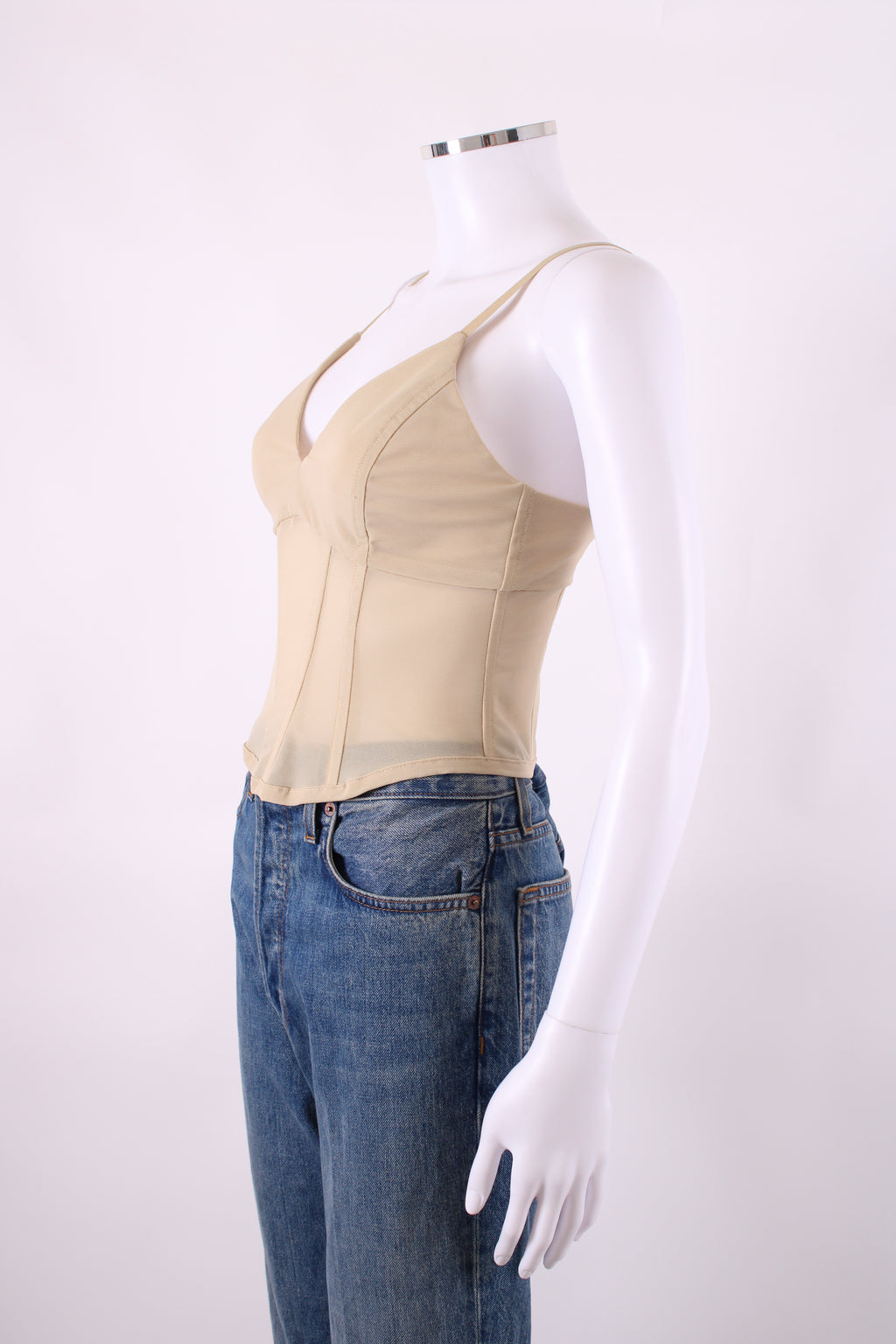 Viktoria & Woods S/S Mesh Corset Top Beige S