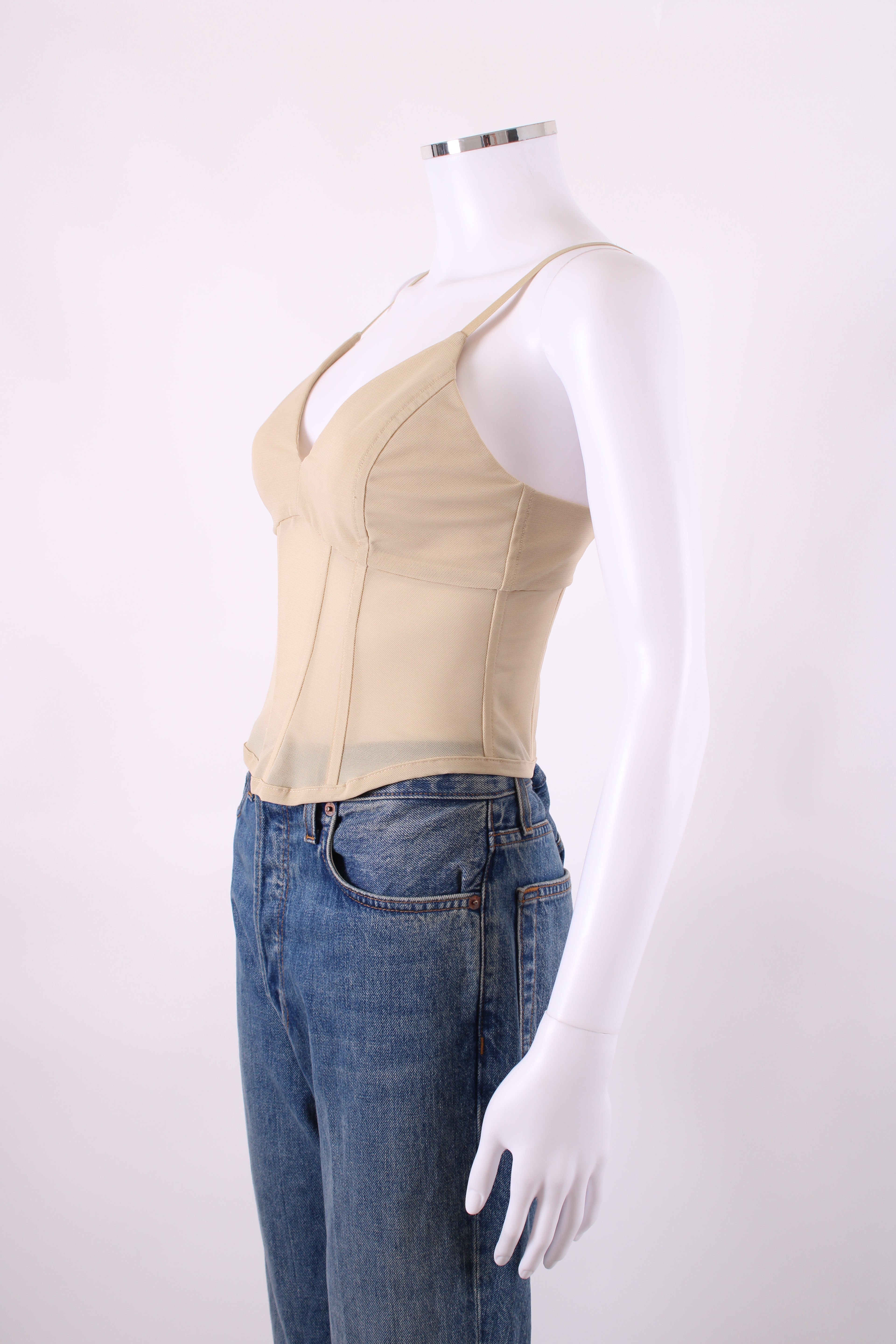 Viktoria & Woods S/S Mesh Corset Top Beige S