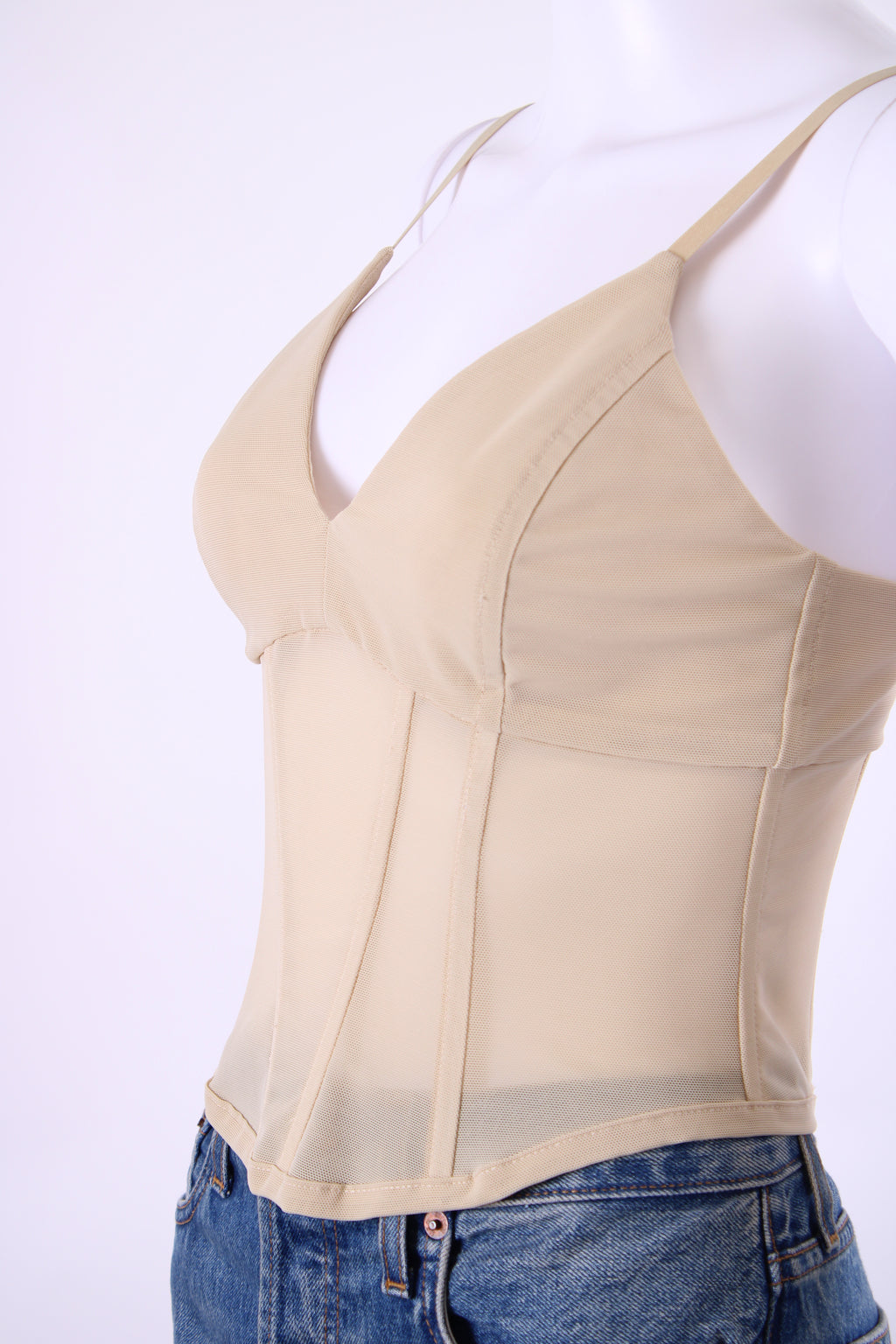 Viktoria & Woods S/S Mesh Corset Top Beige S